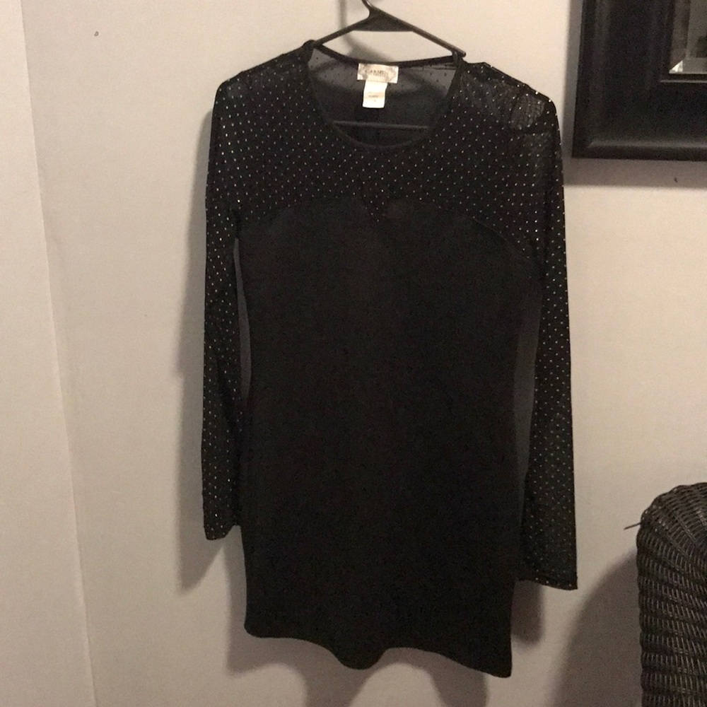 Black Sheer Panel Dress